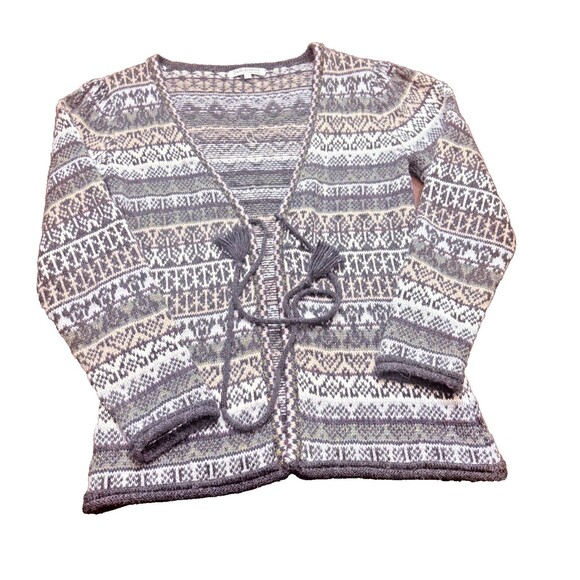 Indigenous One Weave Alpaca Wool Sweater with Front Tie Size Small - Picture 12 of 14